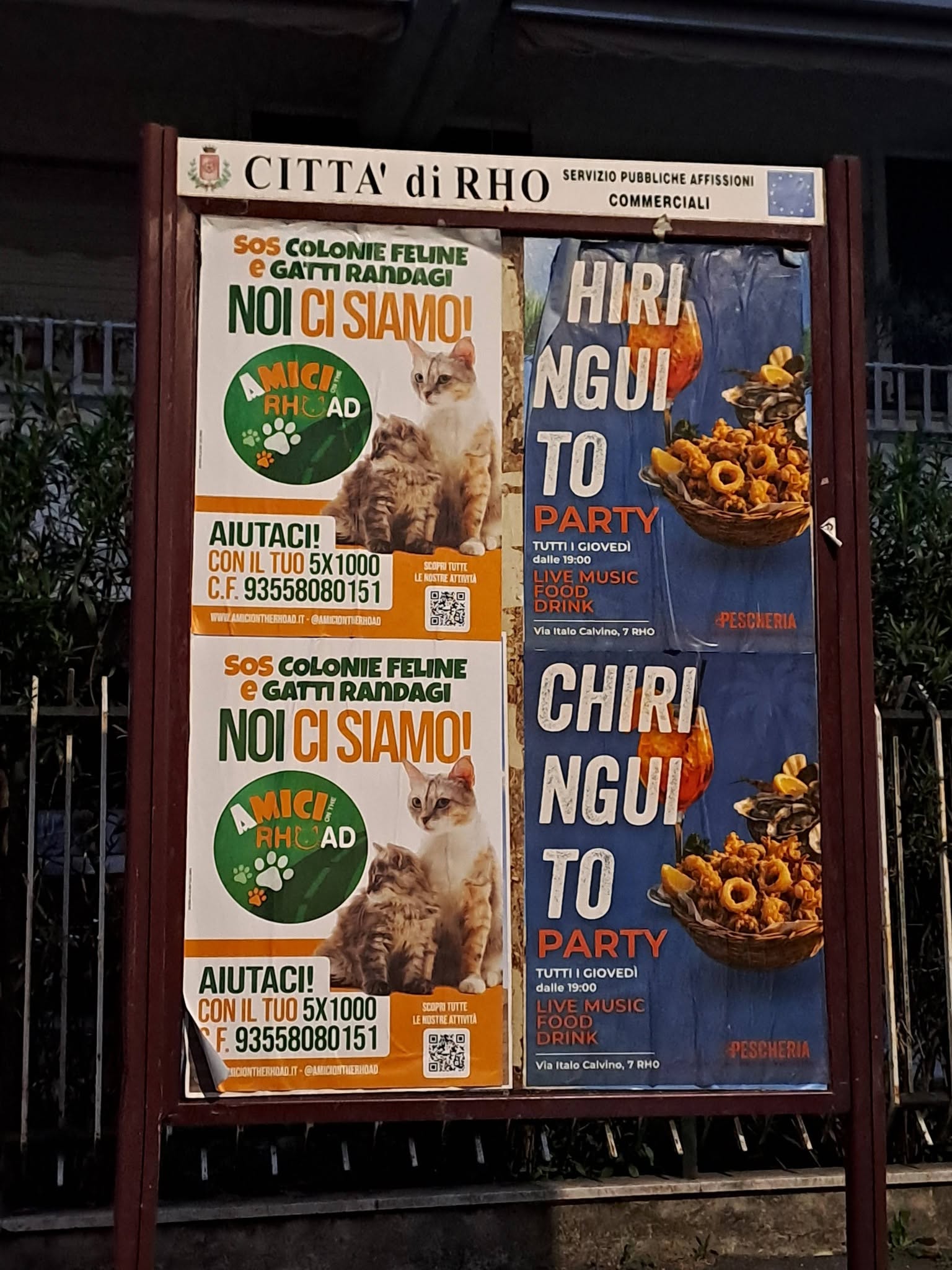 GESEM - Cartellone con manifesto per 5x1000 - Associazione Amici on the Rhoad ODV - Comune di Rho 