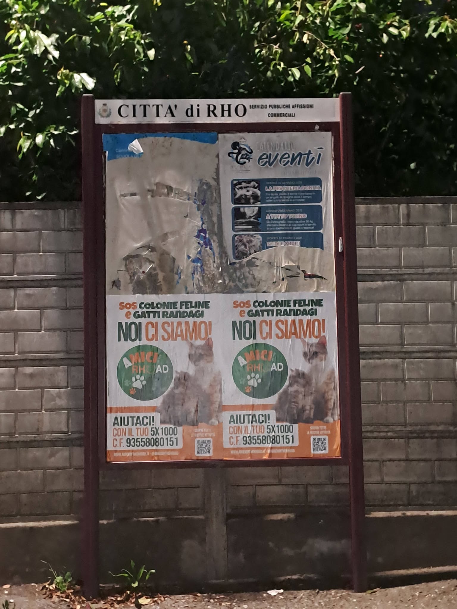 Manifesti Comune di Rho per 5x1000 Associazione Amici on the Rhoad ODV